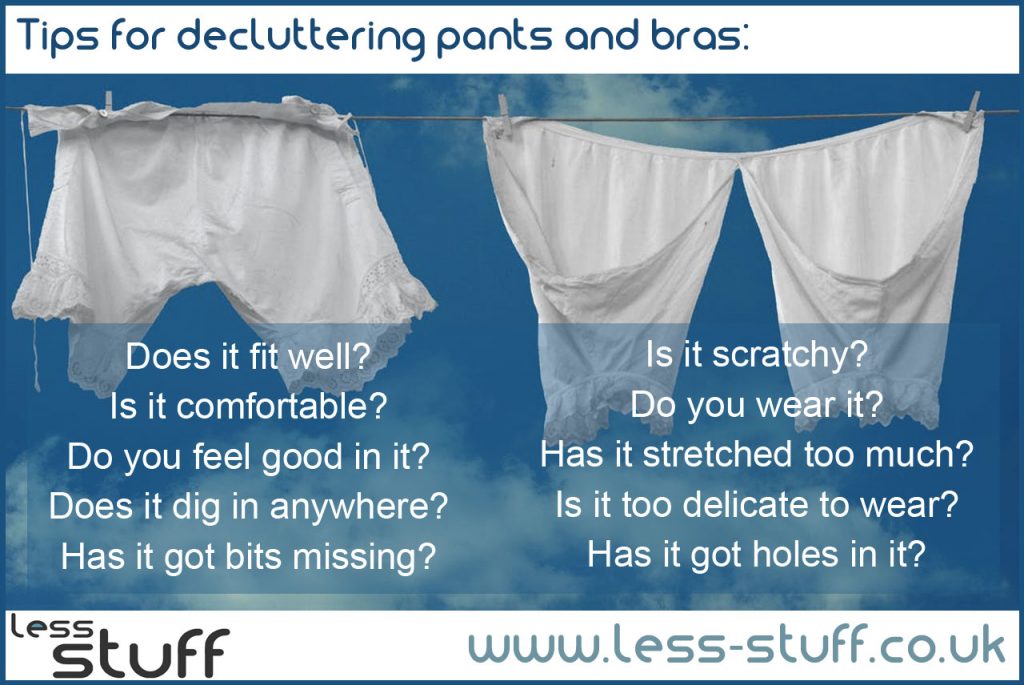 Declutter Underwear, Pants and Bras - less stuff - decluttering for non  minimalists