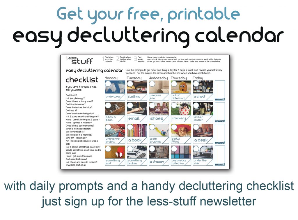 printable decluttering calendar