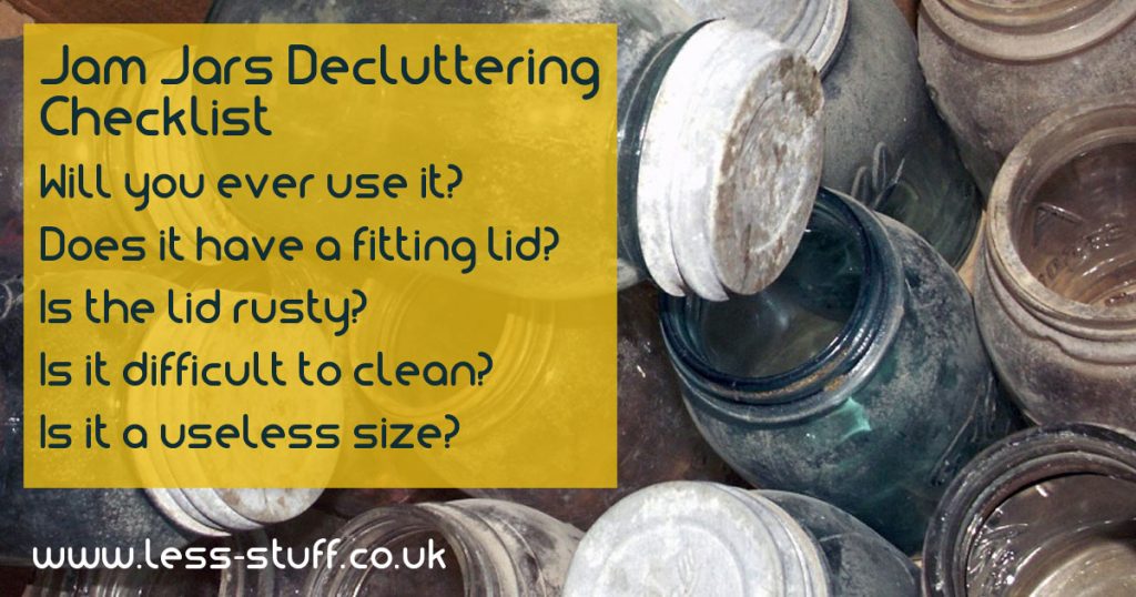 declutter jam jars