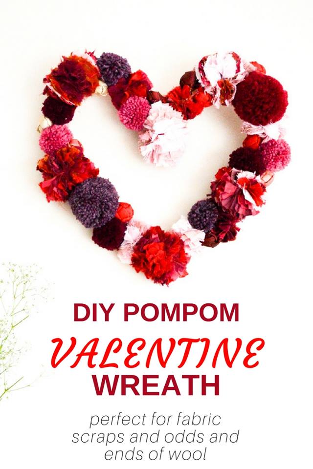 pom pom valentine wreath