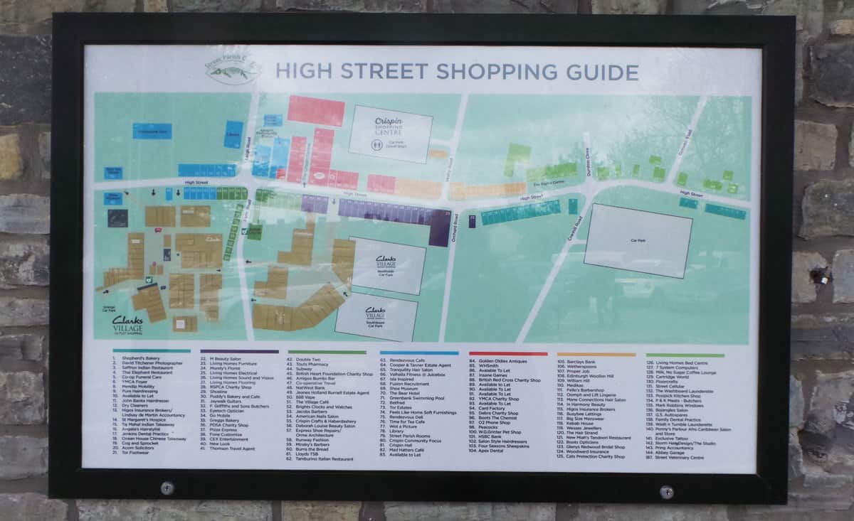 clarks village shops map